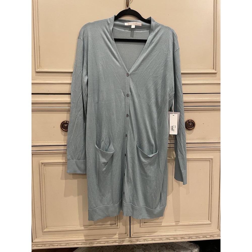 NWT $198 Nordstrom‎ Collection Teal Green Wool/cashmere Button Down Cardigan XL
